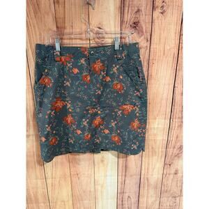 Duluth Trading Co Floral Mini Utility Cargo Skirt with Stretch Women's Size 12